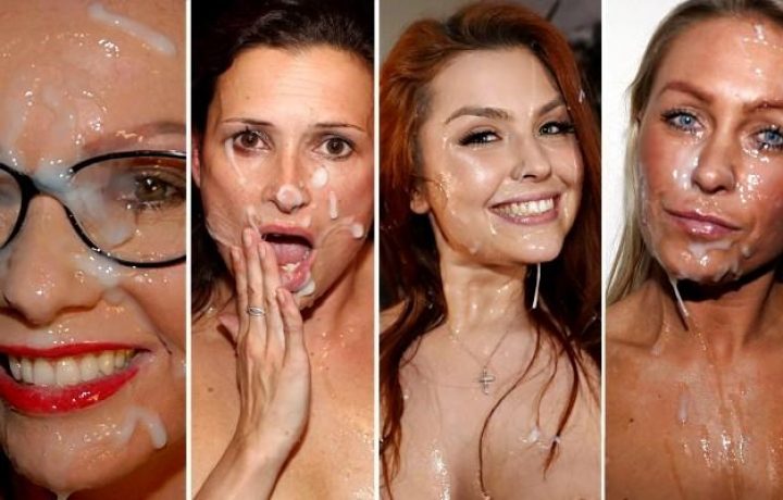 Facial Cum Masks, Milfs wearing a semen facial mask, Cum Masks