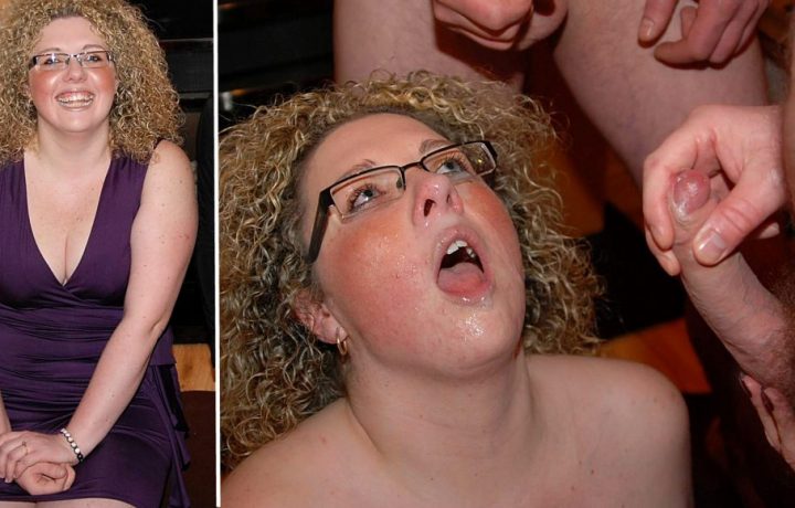 Luise, ALL natural funny milf gets into bukkake, shes a cum lover!