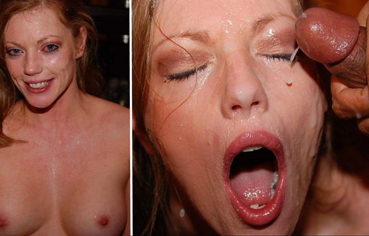 Cum on her Face .comcum mask in a bukkake party.