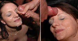 MILF Kerry takes semen facials and wears a warm sticky cum mask