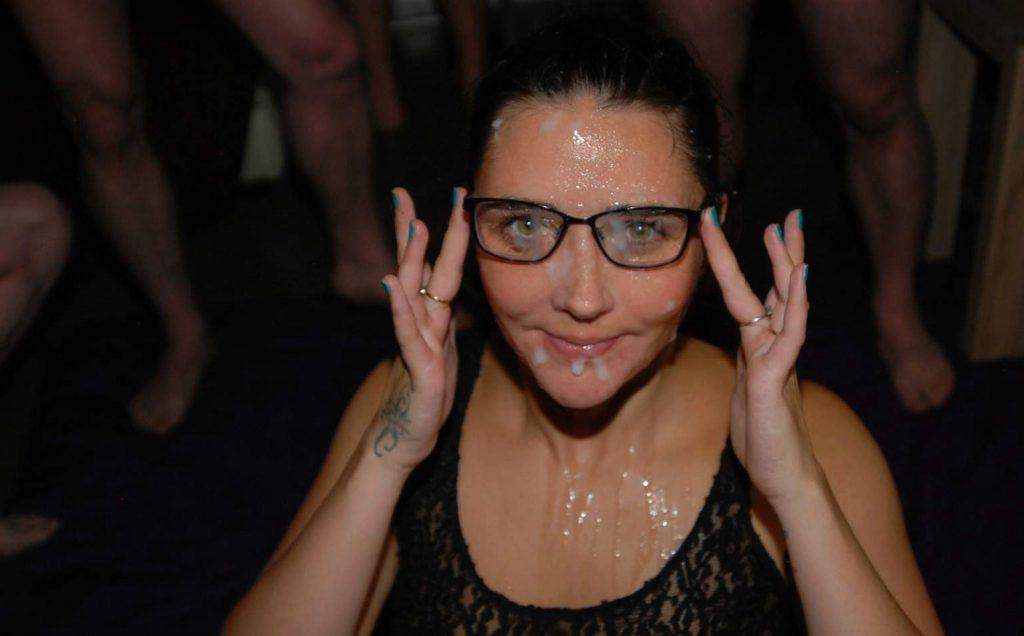 Pixie Little - Cum On Her Glasses! UK Bukkake Party XXX